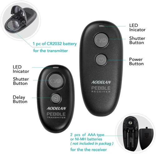 Vista 7 de Disparador inalámbrico para cámara, disparador de control remoto compatible con Nikon Df, Z7, Z7 II, Z6, Z9, D750, D850, D5600, Coolpix P1000, P950