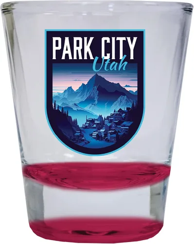 Vista 4 de Park City Utah Souvenir - Vaso de chupito redondo de 1.5 onzas, color azul A