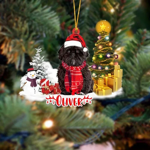Vista 186 de NAZENTI Adorno personalizado de gato abisinio con árbol de pino, adorno de Navidad personalizado para perros amantes de las mascotas, colgante
