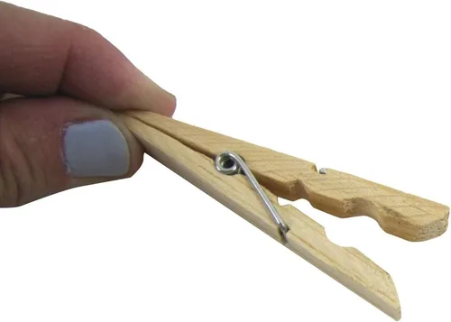 Vista 5 de Treasure Gurus - Pinzas de ropa de madera natural, 32 piezas, pinzas para ropa de primavera, para colgar