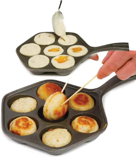 Vista 3 de Norpro Molde para panqueques relleno de hierro fundido, Munk/Aebleskiver