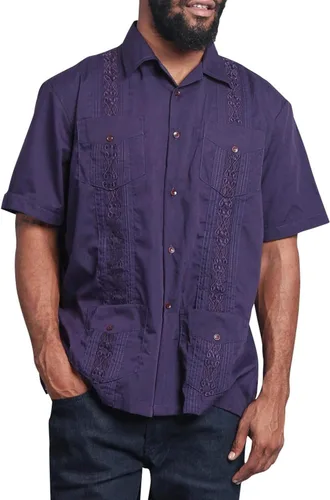 Vista 5 de G-style EE. UU. Remera playera mangas cortas de guayabera cubana para hombres