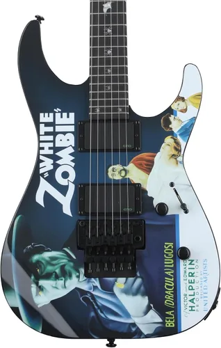 Vista 6 de ESP LTD KH Kirk Hammett Demonology Guitarra Eléctrica con Estuche Tombstone, Negro con Gráfico