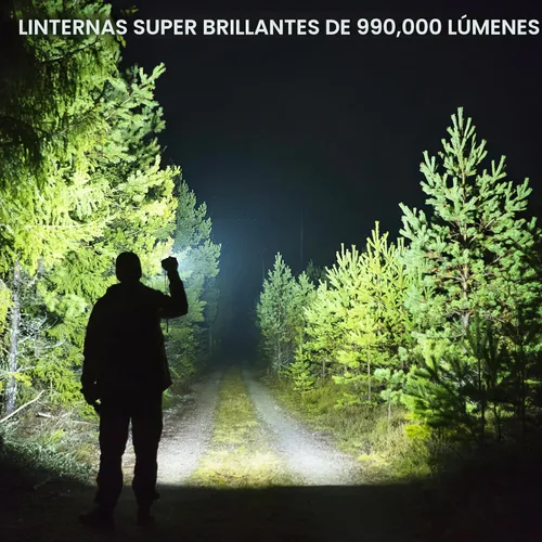 Vista 2 de KINGCAESAR - Paquete de 3 linternas de 90,000 lúmenes altos, linterna recargable súper brillante con 5 modos de luz, IPX7 impermeable potente luz