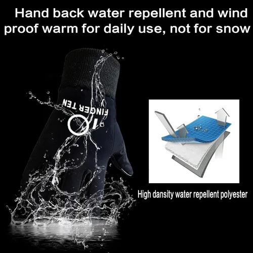 Vista 3 de FINGER TEN Guantes de invierno para niños impermeables con calentador de cuello libre pantalla táctil para niños y niñas para clima frío deportes al