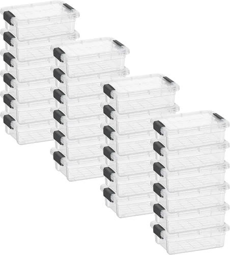 Vista 99 de Superio Mini contenedor de almacenamiento de plástico para crayón, suministros de arte y estuche de costura, organizador pequeño apilable
