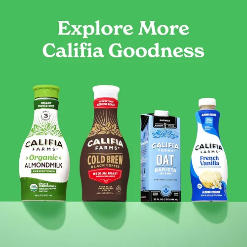 Vista 6 de Califia Farms - Leche orgánica de almendras sin azúcar, 48 onzas, sin lácteos, keto, vegana, a base de plantas, sin OMG, baja en calorías