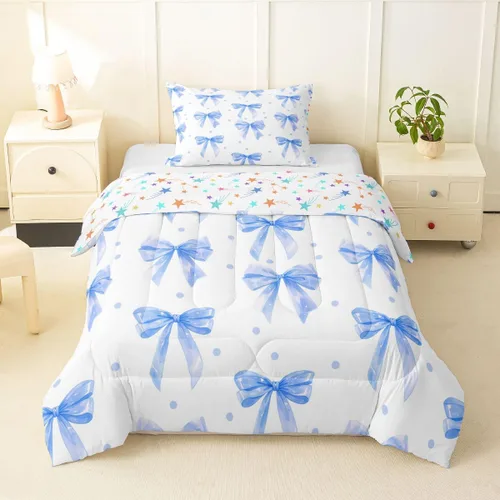 Vista 34 de Manfei Juego de edredón de calavera de azúcar para niños, juego de ropa de cama con temática de calaveras de Halloween, ropa de cama de estilo Azul