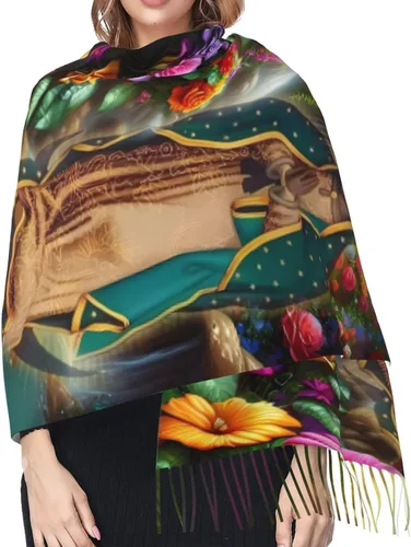 Vista 4 de Waygotee Our Lady Of Guadalupe Virgin Mary Soft Cashmere - Bufandas ligeras para mujer, chales grandes y envolturas de regalo de Navidad, Aa-08