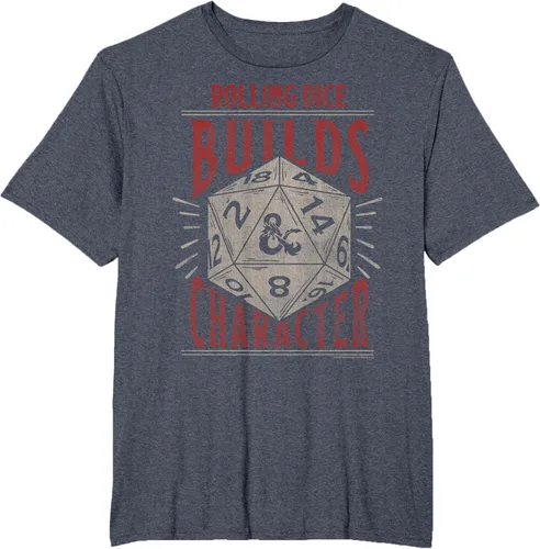 Vista 26 de Dungeons & Dragons Camiseta de manga corta con personajes Rolling Dice Builds, Negro