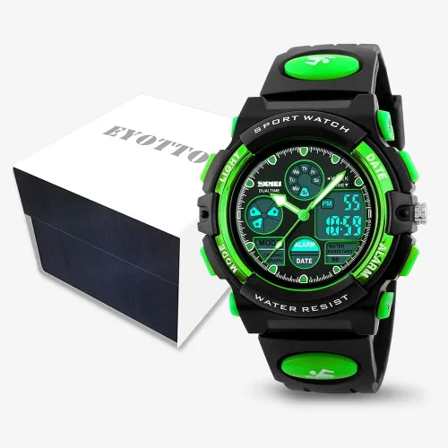 Vista 8 de eYotto Kids Sports Watch Waterproof Boys Multi-Function Analog Digital Wristwatch LED Alarm Stopwatch