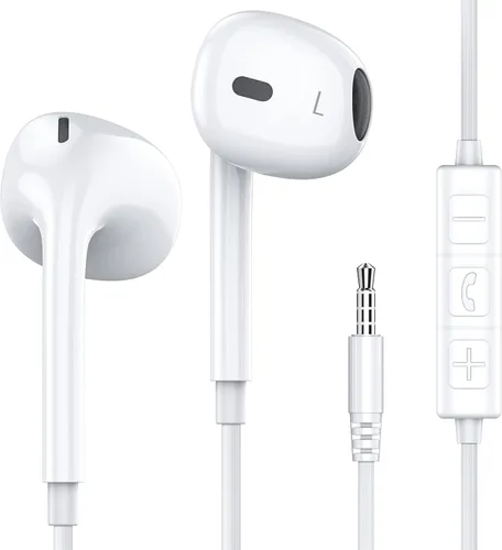 Vista 11 de MOSWAG - Audífonos con cable y con micrófono, auriculares intrauditivos de 3,5 mm con micrófono adecuados para teléfonos inteligentes, computadoras