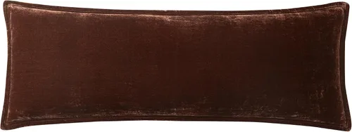 Vista 6 de HiEnd Accents Stella Almohada Lumbar de Terciopelo de Seda Sintética, 14x42 pulgadas, Negro, Ropa de Cama de Lujo de Estilo Romántico Occidental