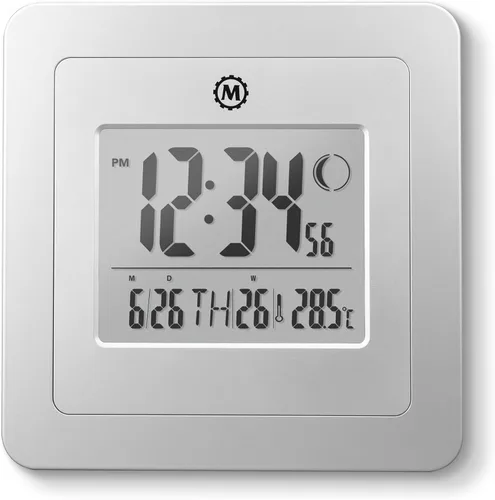 Vista 6 de MARATHON CL030049P reloj de pared digital con fase lunar Negro