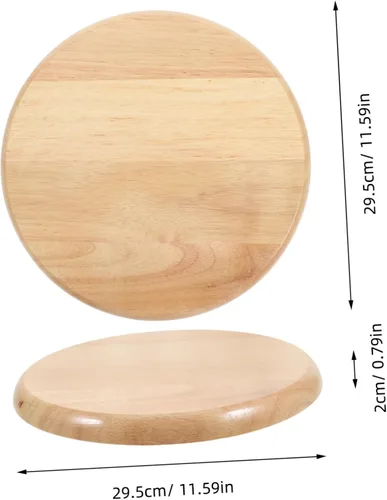 Vista 3 de SEWACC Taburetes de bar Taburete Silla de madera de repuesto Asiento de silla redonda Accesorio de asiento para metal s 29.5CM Paso plegable Madera