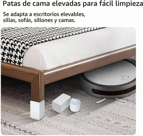 Vista 4 de Elevadores autoadhesivos de 2 pulgadas para cama y muebles, elevadores de acero para muebles o camas pesados, elevadores de mesa, redondos