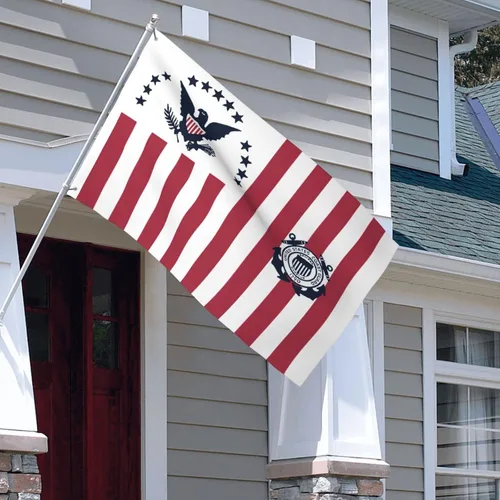 Vista 7 de Ensign of the United States Coast Guard (1915-1953) Bandera de 3 x 5 pies, poliéster duradero de doble cara, divertida pancarta decorativa