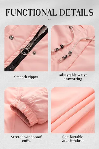 Vista 7 de Chrisuno Chaqueta de invierno de longitud media para mujer, abrigo de nieve cálido de forro polar suave