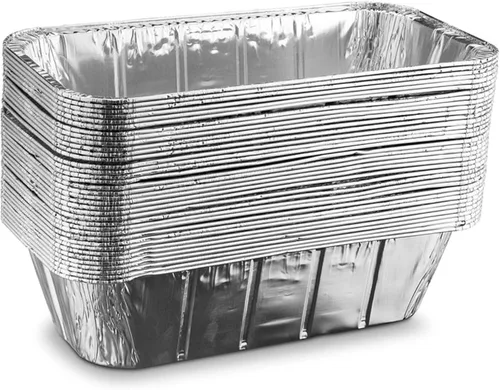 Vista 4 de Pan desechable de aluminio de 5 libras con tapa de aluminio para hornear pasteles, pastel de carne y lasaña (10)