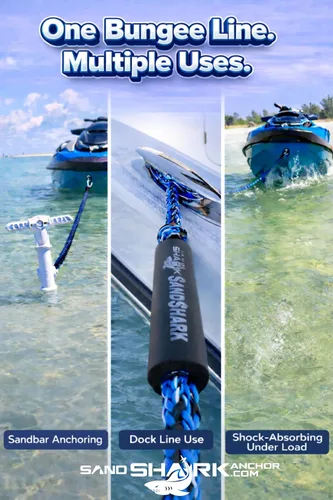 Vista 7 de SandShark Línea de muelle elástico de anclaje de alta calidad. Accesorios de barco Línea de anclaje que absorbe los golpes en anclajes y muelles