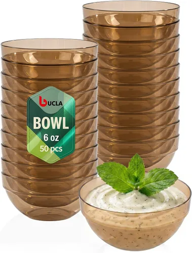Vista 13 de bUCLA Paquete de 50 Cuencos de Plástico Negro - Cuencos Desechables de Plástico Negro de 10oz para Salsa/Servir - Ideales para Fiestas y Año Nuevo