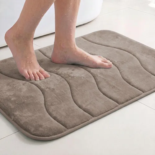 Vista 44 de Flamingo P Alfombra de Baño de Espuma Viscoelástica Tapetes de Baño Alfombra Antideslizante Absorbente de Agua para Ducha, 24x17 pulgadas, Verde Aqua
