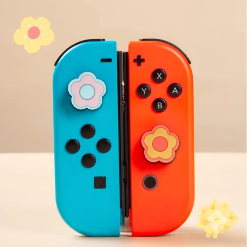 Vista 5 de PERFECTSIGHT Agarre para el pulgar Switch, lindas tapas de joystick para Nintendo Switch, 4 piezas de cubierta para pulgar para Switch LiteOLED