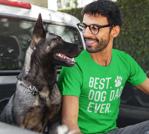 Vista 2 de Camiseta divertida con texto en inglés "Best Dog Dad Ever" para el Día del Padre