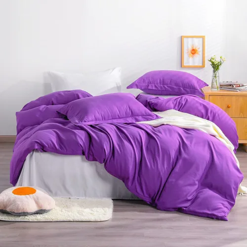 Vista 12 de NTBAY juego de funda de edredón para cama individual, 1 funda de edredón y 1 funda de almohada, funda de edredón suave de microfibra cepillada