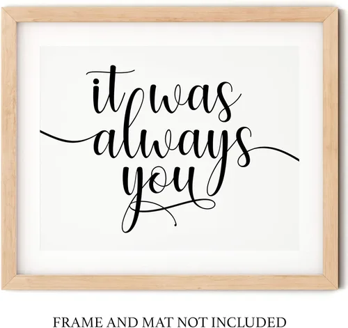 Vista 5 de Arte de pared con cita de amor en blanco y negro de 14 x 11 pulgadas, impresión sin marco, hace un regalo único por menos de $15 para los amantes