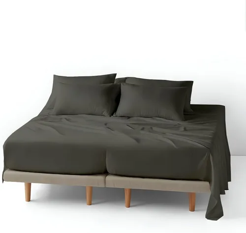 Vista 10 de ARlinen Juego de sábanas de 5 piezas para camas ajustables de hasta 16 pulgadas, color burdeos