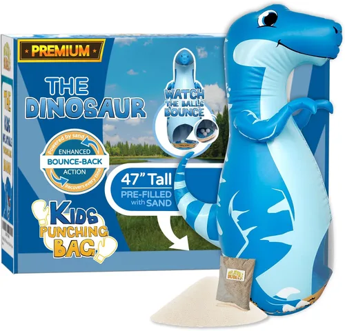 Vista 11 de INFLATABLE DUDES Kids Punching Bag- Bop Bag Sand-Base Pre-filled with Sand, Bop Bag, Inflatable Toy, Punching Bag for Kids, Enhanced Bounce-Back
