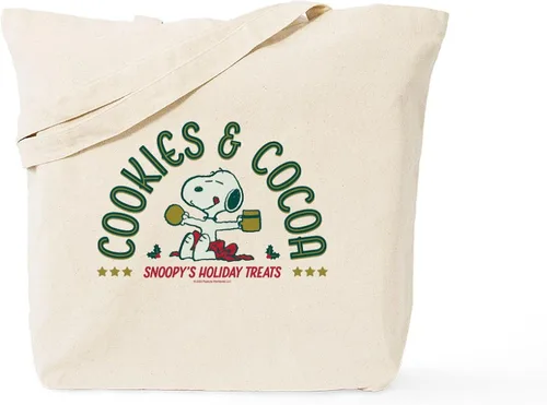 Vista 14 de CafePress Snoopy Another Cocoa Please - Bolsa reutilizable de lona color beige natural