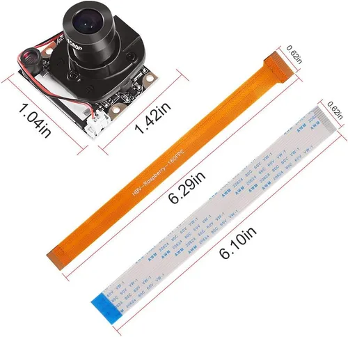 Vista 2 de Para Raspberry Pi 3 Modelo B+ Módulo de cámara Automático IR-Cut Cambio de Visión Día/Nocturna Video Cámara Web Enfoque Ajustable 5MP Sensor OV5647