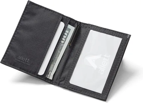Vista 2 de Allett Cartera híbrida para tarjetas, nailon, bloqueo RFID, diseño vertical, minimalista, plegable, soporte para tarjetas, resistente al agua