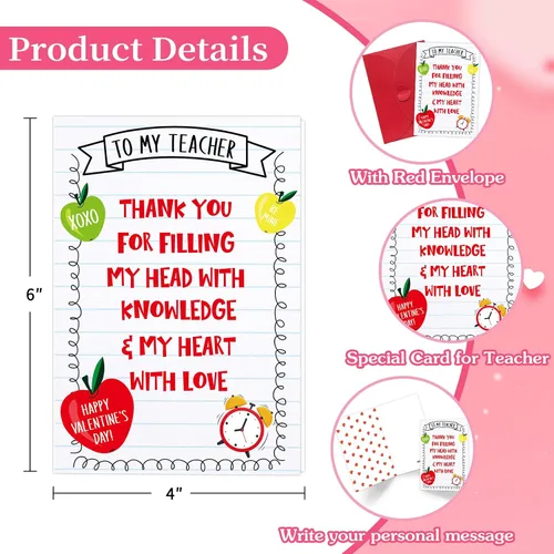 Vista 7 de FLYAB Tarjetas de feliz día de San Valentín para profesores, agradecimientos, profesores, tarjetas de San Valentín, tarjetas de felicitación de San
