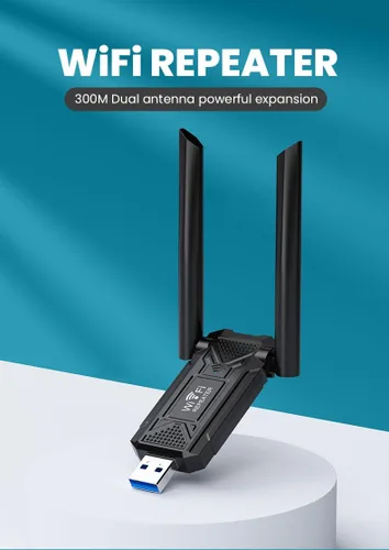 Vista 3 de Amplificador de señal USB WiFi, adecuado para repetidores WiFi domésticos, potenciador inalámbrico WiFi de 2.4 GHz, configuración fácil de un clic