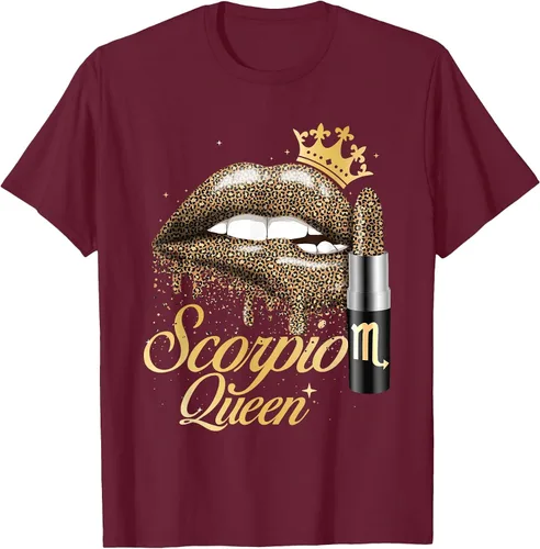 Vista 33 de Scorpio Queen - Zodiac Sign Horoscope Birthday T-Shirt Negro