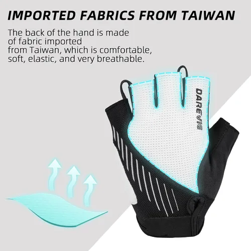 Vista 4 de Darevie Guantes de ciclismo MTB de 0.197in con relleno de gel, guantes de bicicleta de medio dedo, guantes de bicicleta antideslizantes