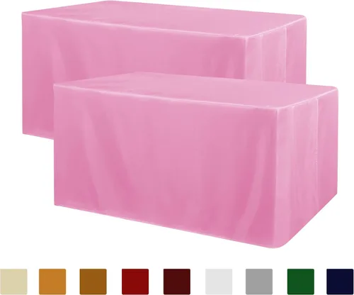 Vista 12 de Obstal Paquete de 2 manteles negros ajustables para mesas rectangulares de 4 pies, resistente al agua, lavable, tela de poliéster