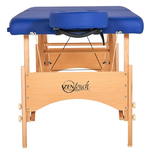 Vista 2 de Master Zen-Touch Brady - Mesa de masaje portátil ligera, cama de belleza, tatuaje, spa, salón de belleza, cama facial exuberante, color azul cielo