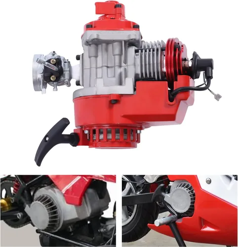 Vista 7 de Kit de motor de 49 CC modificado con 6 dientes de arranque de cadena de 25 horas, motor de gasolina de refrigeración forzada de aire de 2 tiempos