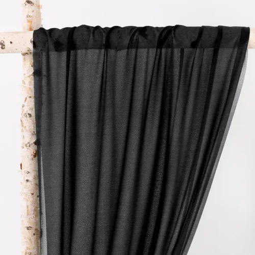 Vista 2 de MLMW Tela de Drapeado para Arco de Boda 1 Panel 29" x 20 Pies Tela Transparente Negra Cortinas de Telón de Fondo para Arco de Boda Cortinas Negro