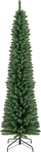 Vista 31 de GOFLAME Árbol de Navidad preiluminado de 5 pies, árbol de Navidad artificial con 180 luces LED, 10 modos de luz, 390 puntas de rama, soporte