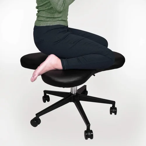 Vista 6 de Toppay - Silla de rodillas con patas cruzadas para amantes del yoga, fanáticos del fitness y aquellos con dolores de espalda o piernas, color negro
