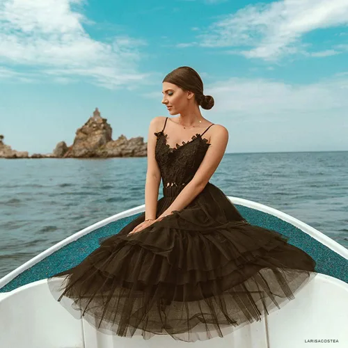 Vista 2 de CHICWISH Falda midi de tul para mujer, color rosa nude, negro, escalonada, de malla escalonada, para ballet, fiesta de graduación, tutú, Nude pink