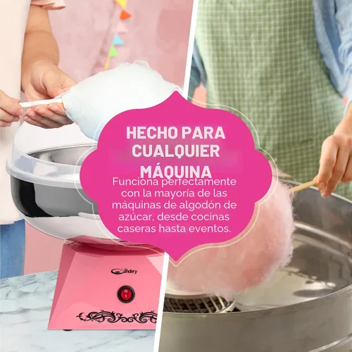 Vista 5 de The Candery Azúcar de hilo de algodón para caramelos (paquete de 3) incluye 100 conos premium (3 unidades de 46 onzas con 100 conos)