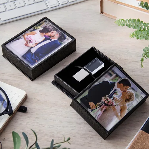 Vista 7 de Neil Enterprises Elite Flash Drive Box con foto de cubierta de 2.875" x 3.875