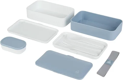 Vista 15 de Restaurantware -Bento Tek - Lonchera apilable de 40.5 onzas, 1 contenedor reutilizable para adultos – con utensilios, taza de salsa incluida, caja