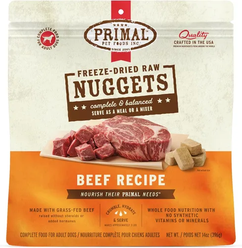 Vista 20 de Primal - Nuggets de alimento crudo liofilizado para perros, res, comida completa y balanceada, también se puede utilizar como complemento o premio